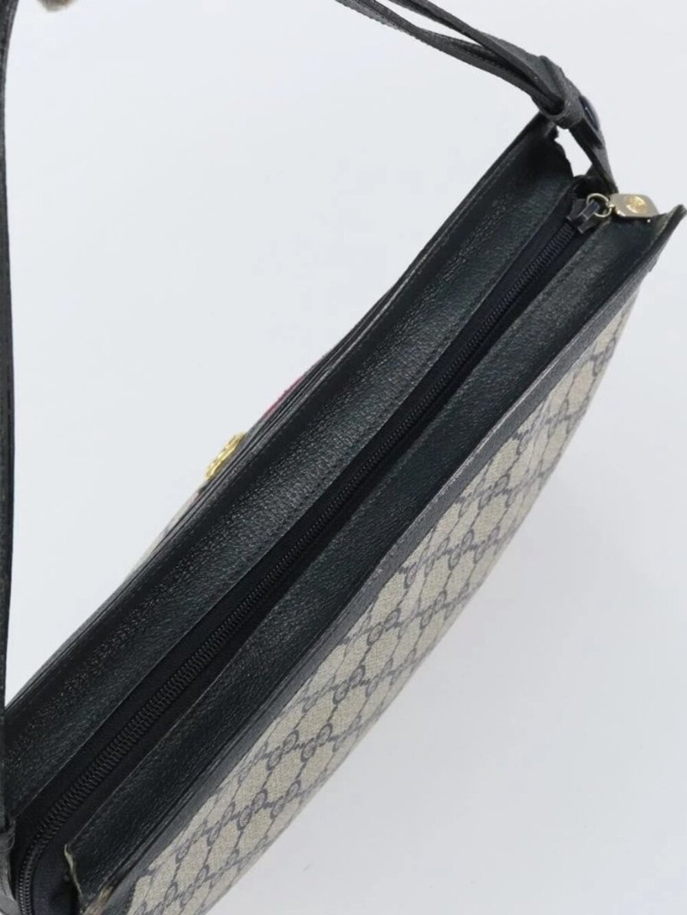 GUCCI GG Supreme Sherry Line Shoulder Bag PVC Navy Gold 41 02 090 Auth 159405 - Picture 7 of 16
